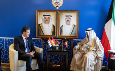 الرئيس نيجيرفان بارزاني يجتمع مع رئيس وزراء الكويت