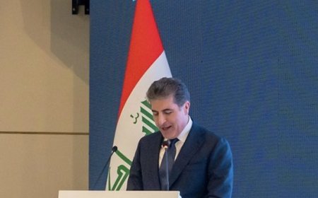 نيجيرفان بارزاني خلال مؤتمر حوار بغداد الدولي السابع: إننا في إقليم كوردستان نؤمن دائماً بأن الاستقرار السياسي والاقتصادي في العراق بأكمله هو مصلحة وطنية مشتركة والتنمية الحقيقية لا يمكن أن تتحقق بدون التكامل بين بغداد وأربيل