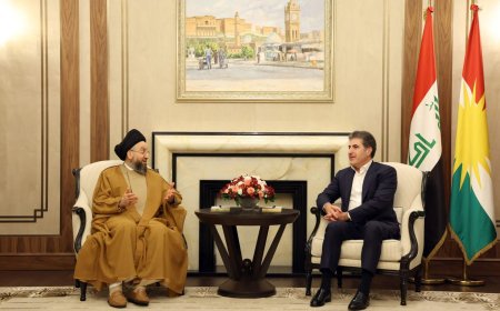 Kürdistan Bölgesi Başkanı Neçirvan Barzani, Sayın Seyyid Ammar el-Hekim ile bir araya geldi