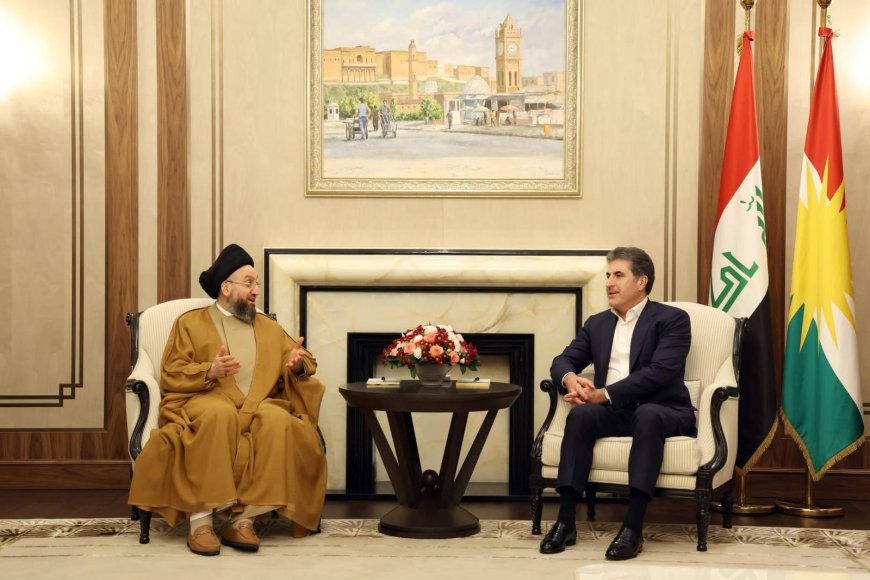 Kürdistan Bölgesi Başkanı Neçirvan Barzani, Sayın Seyyid Ammar el-Hekim ile bir araya geldi