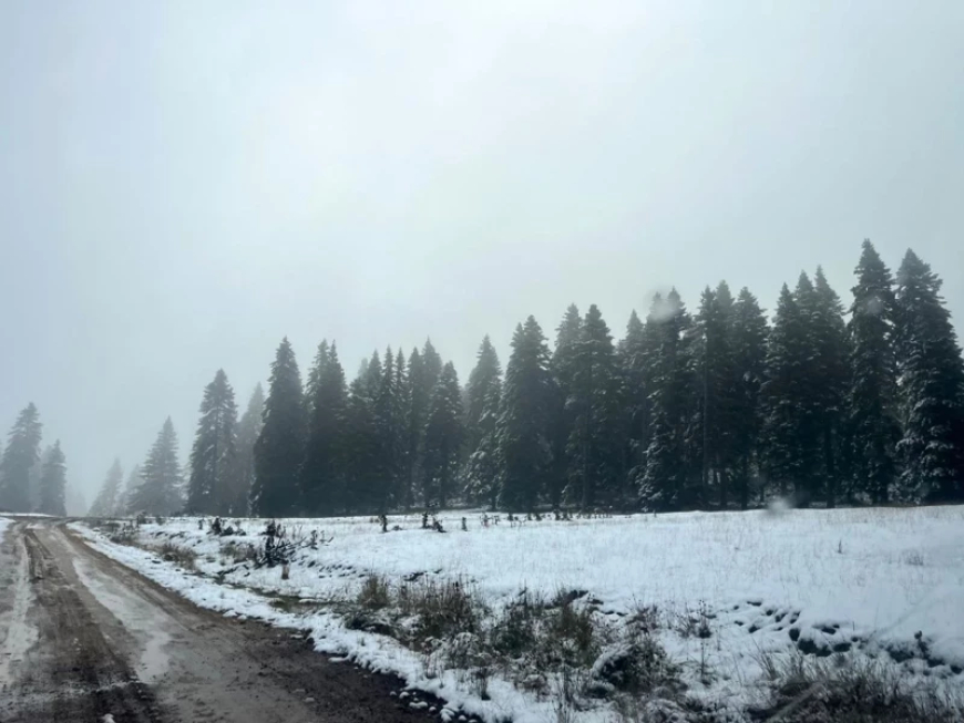 Bolu’nun yüksek kesimlerinde kar etkisini artırdı. Ormanlar beyaz örtüyle kaplandı
