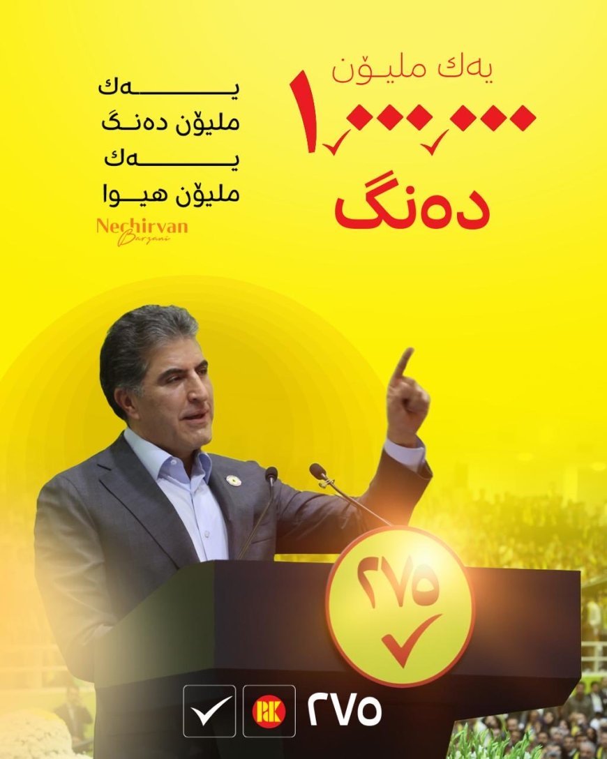 Neçirvan Barzanî’nin Bir Milyon Oy Hedefi: Vizyon Sahibi Liderliğin Zaferi