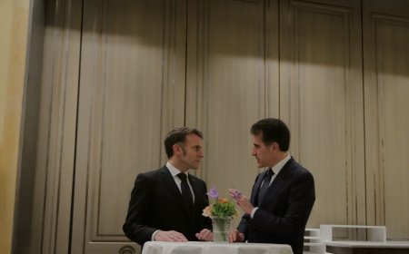 الرئيس نيجيرفان بارزاني والرئيس ماكرون يجتمعان