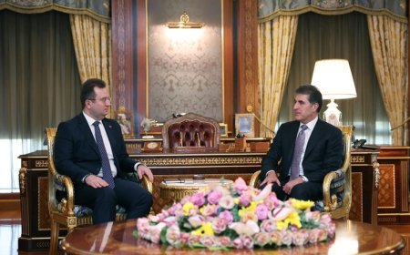 Başkan Neçirvan Barzani, Türkiye'nin Erbil Başkonsolosu Erman Topçu'yu kabul etti
