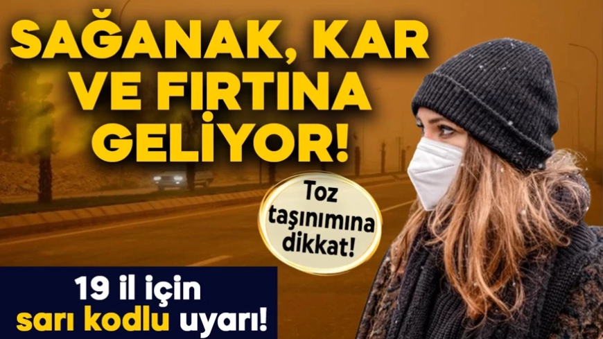 19 il için sarı kodlu uyarı! O bölgelere sağanak, kar, fırtına geliyor: Dikkatli olun!