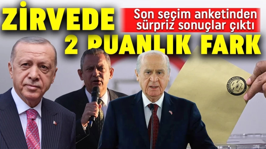 Son seçim anketinde sürpriz sonuçlar! Zirvede 2 puanlık fark