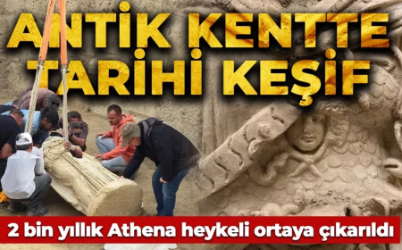 Denizli'de antik kentte tarihi keşif: 2 metrelik Athena heykeli ortaya çıkartıldı