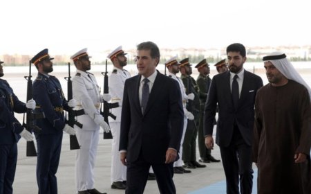 رئيس اقليم كوردستان نيجيرفان بارزاني يصل إلى أبو ظبي