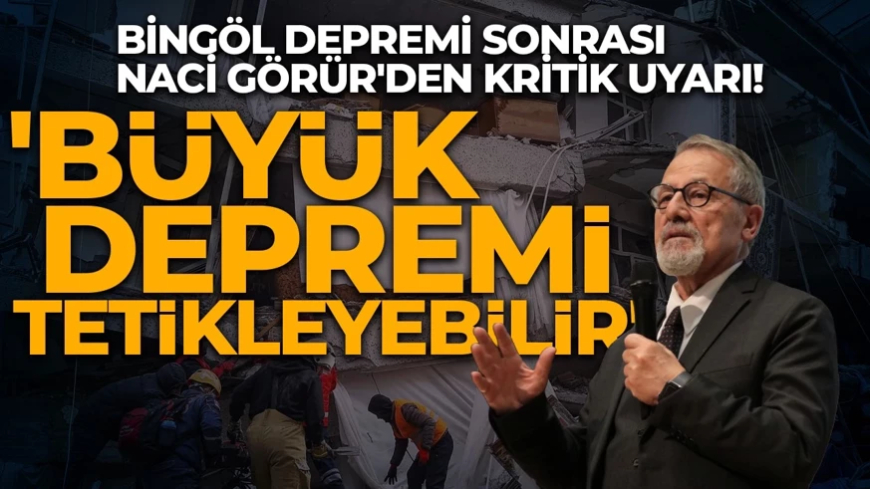 Bingöl depremi sonrası Naci Görür'den kritik uyarı! 'Büyük bir depremi tetikleyebilir'
