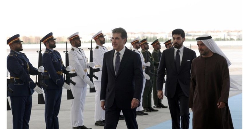 رئيس اقليم كوردستان نيجيرفان بارزاني يصل إلى أبو ظبي
