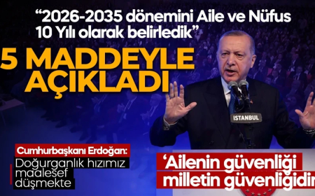 Aile ve nüfus 10 yılı başlıyor! Cumhurbaşkanı Erdoğan'dan önemli açıklamalar