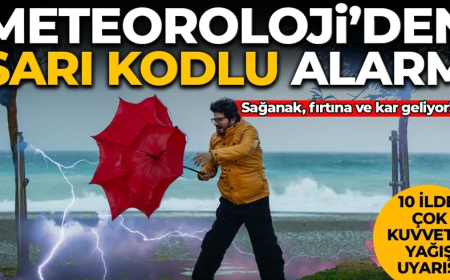 METEOROLOJİ'DEN SARI KODLU ALARM: Sağanak, fırtına ve kar geliyor! 10 ilde çok kuvvetli yağış uyarısı