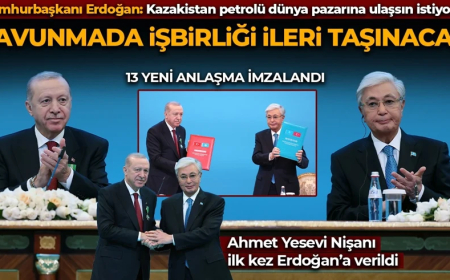 Kazakistan ve Türkiye arasında yeni anlaşmalara imzalar atıldı: Ahmet Yesevi Nişanı ilk kez Cumhurbaşkanı Erdoğan'a verildi