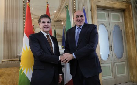الرئيس نيجيرفان بارزاني يجتمع مع وزير الدفاع الإيطالي