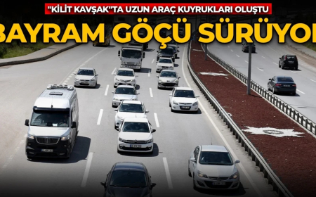 Bayram göçü sürüyor! "Kilit kavşak"ta uzun araç kuyrukları oluştu