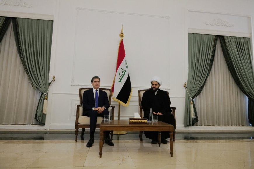 الرئيس نيجيرفان بارزاني يجتمع مع الٲمين العام لحركة عصائب ٲهل الحق