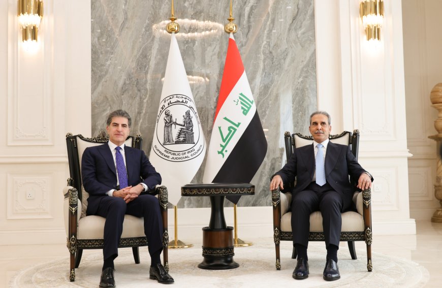 الرئيس نيجيرفان بارزاني يثني على دور رئيس السلطة القضائية