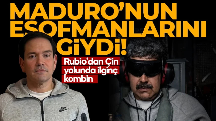 Rubio’dan Çin yolunda ilginç kombin: Maduro’nun eşofmanlarını giydi!