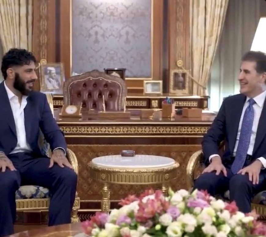 وكالات:‏رئيس إقليم كوردستان نيجيرفان بارزاني يستقبل البطل الكوردي الدولي نامو فاضل ويشيد بتحقيقه مؤخراً إنجازاً لافتاً في رياضة الفنون القتالية المختلطة (MMA) في الولايات المتحدة الأميركية