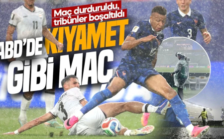 ABD'de kıyamet gibi maç: Fransa-Irak maçına gökten gelen engel! Maç durduruldu, tribünler boşaltıldı