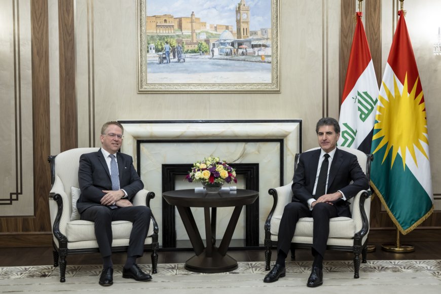 الرئيس نيجيرفان بارزاني والسفير الفرنسي لدى العراق يبحثان أوضاع المنطقة