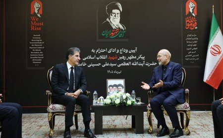 وكالات:‏اجتماع رئيس إقليم كوردستان نيجيرفان بارزاني ورئيس البرلمان الإيراني محمد باقر قاليباف في طهران.