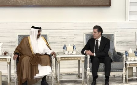 نيجيرفان بارزاني يصل الدوحة للمشاركة في التعزية بالامير حمد ال ثاني، ويلتقي الامير تميم بن حمد .