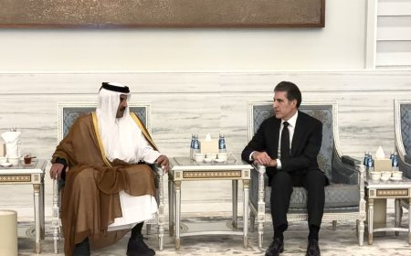 Neçirvan Barzani, Katar'ın eski emiri için düzenlenen taziye törenine katıldı