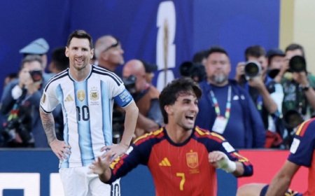 رويترز:‏احتاجت إسبانيا إلى هدف ​في الوقت الإضافي سجله البديل فيران ‌توريس لتتغلب بصعوبة على حاملة اللقب الأرجنتين، التي كانت تلعب بعشرة لاعبين، بنتيجة 1-صفر ​وتفوز بكأس العالم لكرة القدم يوم ​الأحد.