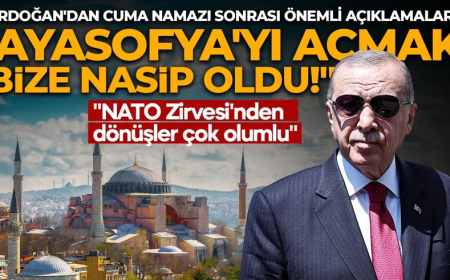 Cumhurbaşkanı Erdoğan'dan Ayasofya mesajı: Hamdolsun bize nasip oldu