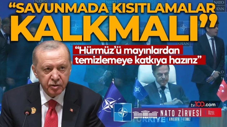 Cumhurbaşkanı Erdoğan'dan NATO Zirvesi'nde savunma vurgusu: Kısıtlamaları kalkmalı