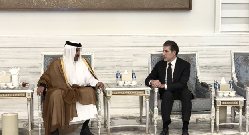 نيجيرفان بارزاني يصل الدوحة للمشاركة في التعزية بالامير حمد ال ثاني، ويلتقي الامير تميم بن حمد .