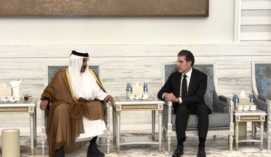 Neçirvan Barzani, Katar'ın eski emiri için düzenlenen taziye törenine katıldı