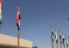 وكالات:علم كوردستان في قصر الشعب بدمشق خلال زيارة نيجيرفان بارزاني .