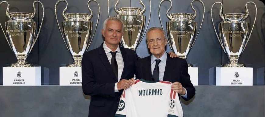 رويترز:‏قدّم ريال مدريد مدربه البرتغالي جوزيه مورينيو، في حفل من دون جمهور وفي غياب وسائل الإعلام.